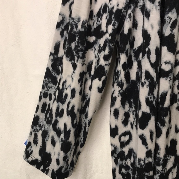 FADED Glory Open Front Cardigan Topper XL Abstract Animal Print Black White - Picture 5 of 9